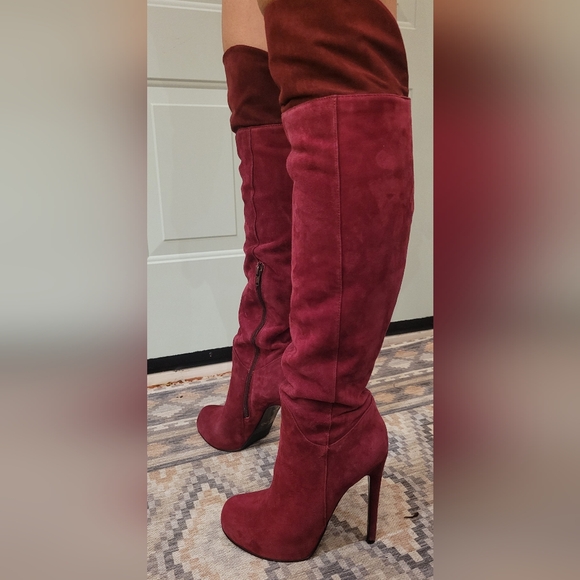 Aldo Wine-Burgundy over-the-knee high boots, size 7 - Picture 8 of 9